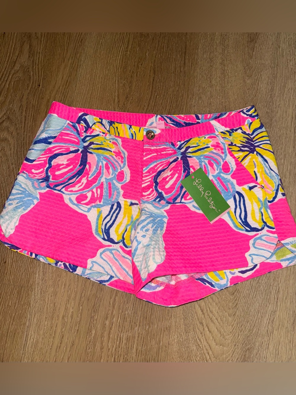 NWT - LILLY PULITZER Adie Shorts Royal Swept Tides Pink Blue Shell Size 2